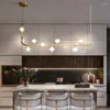 Chandeliers Nordic Chandelier Lighting For Kitchen Bar Table Long French Design Black Gold Hanging Lamp Fixture