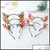 Headbands Hair Jewelry Christmas Hairbands For Girls Cute Deer Ear Kids Antler Bands Plastic Hoop Accessories Drop Delivery Otjli