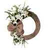 Decorative Flowers Easter Calla Memorial Wreath Simulation Plant Decorations Door Hanging Linen Bow Supplies DIY Home Party