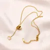 Collana di design di lusso Collane in acciaio inossidabile placcato oro 18 carati Girocollo a catena con pendente a forma di lettera Accessori per gioielli da sposa da donna G1648