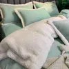 مجموعات الفراش Nordic Simple Set Soft Winter Bed Slaytscases Twin Bedroom Ropa de Cama Home Scenseile LH