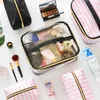 Cosmetic Bags Cases PVC Transparent Organizer Travel Toiletry Set Pink Beauty Makeup Beautician Vanity Necessaire Trip 221030