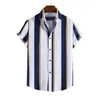 Chemises décontractées pour hommes chemise pour hommes d'été à manches courtes boutons amples Blouse 2023 rayé imprimé plage hawaïenne