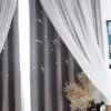 Curtain Ahoyikaa Double Layer Hollow Star Window Sheer Curtains For Living Room Bedroom Blackout Drapes Home Decoration