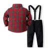 2PCS Suits Kids Boys Clothing Sets Cotton Child Plaid Shirt Jeans Spring Autumn Children Boys Sets Toddler Clothes