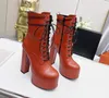 8156450 Boots Chery Lace-Up Platform Booties Boot High Heel Ankle Shoes For Women Size 35-41 Fendave