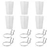 Hooks 6 Sets Pegboardbakken met ringen Style Cups Cup Holder Accessoires Transparant