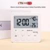 Annan elektronik torr och våt termometer hem skrivbordstid liten väckarklocka digital display