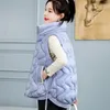 Kvinnors v￤star Fashion Autumn Winter Glossy Stand Collar Women Down Cotton Vest Korean Version Loose Coat Ladies Short Pocket Tops