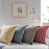Pillow Nordic Ins Wind Lamb Velvet Three-dimensional Checkerboard Cut Flower Pillowcase Living Room Sofa Office Waist