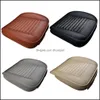 Seat Cushions High Quality 1Pcs Black Car Seat Without Backrest Pu Leather Bamboo Charcoal Cushion Mobiles Protective Nonslip Er Dro Dhmh5