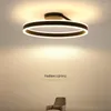 Ceiling Lights Modern Round Led Chandelier Lighting With Remote Control Black White For Bedroom Dining Table Room Hanging Light Fixture