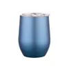 12oz Mini Mugs Stainless Steel Tumbler With Lid Egg Shape Cups Wine Glasses Vacuum Drinkware Cup RRA376