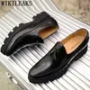 Dres Shoe Italian Wedding Men Formal Coiffeur Loafer Kläder Lädermärke Classic Elegant Sepatu Slip on Pria 220723