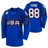 2022 BEIJING WINTRO ICE USA HOCKKEY Jerseys Johnny Gaudreau Patrick Kane Max Pacioretty Dylan Larkin Jack Eichel Auston Matthews Jack Hughes