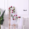 Dekoratif çiçekler 180cm yapay gül Ivy Vine Düğün Kemeri Dekor İpek Rattan Çelenk String Ana Duvar Asma Bahçe Dekorasyon