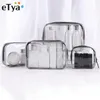 ETYA 투명한 화장품 가방 클리어 지퍼 여행 메이크업 케이스 여성 메이크업 뷰티 주최자 세면류 세면기 목욕 저장 파우치 205b