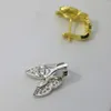 Brincos de pingente de designer vintage banhado a ouro 18K com clipe de borboleta de cristal completo brincos para mulheres com caixa de joias de luxo