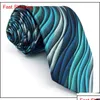 Nekbanden turquoise mticolor rimpel abstract klassieke zijden extra lange maat heren stropdas druppel levering 2022 mode -accessoires stropdas ot0om