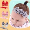 First Walkers 2022 Bowknot Sequins Baby Girls Shoes Infant Born Princess Hairband Girl Birthday Party