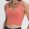 Ll hizalanma tank üst u bra yoga kıyafeti kadınlar yaz seksi t gömlek katı seksi mahsul üstleri kolsuz moda yelek 17 renk