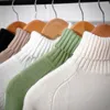 Cashmere Knitted Sweater Women 2021 Autumn Winter Korean Turtleneck Long Sleeve Pullover Female Jumper Green Knitwear