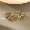 Hoop Earrings One Piece Items Block Pendant Charm Jewelry For Women 925 Sterling Silver Wafer 18k Gold