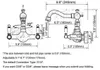 Torneiras de cozinha Cromo Brass Double Handle Dune Hole Mount Mount Bacia Torneira Girada Bica Pia de banheiro Fria e misturador Tap 2SF545