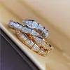 Cluster Ringe Cluster Ringe Gold Silber Farbe Schlange Verstellbarer Ring mit glitzerndem Zirkon Stein für Frauen Hochzeit Verlobung Modeschmuck Dhtsn
