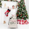 Christmas Decorations Gift Bags Large Organic Heavy Canvas Santa Sack Drawstring Bag With Cartoon Letter Patterns Adjustable Length Festive Supplies