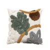 枕刺繍カバー自由hoho装飾枕45x45cm/30x50cm緑の葉のリビングルームソファの装飾