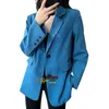 Frauen Anzüge Blazer 2021 Herbst Casual Hochwertige Temperament Kleinen Anzug Blau Britischen Stil Jacke Weibliche