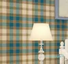 Tapety amerykańskie pastoralne szkockie kratę bez tkanin nowoczesne tapety sypialni