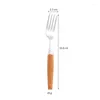 Dinnerware Sets 1pc Wooden Handle Tableware Japanese Style Stainless Steel Knife Fork Spoon Household Kitchen Western Teaspoon