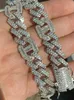 Baguette Cuban Prong Link Bracelet заморозил 14 тыс. Бриллиантовые украшения из белого золота.