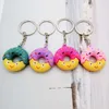 Party Favor mignon donut porte-clés simulation nourriture dessert sac pendentif double face PVC caoutchouc souple porte-clés Sea Shipping RRC400