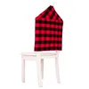 Fodere per sedie Red Black Plaid Christmas Classic Home Party Decor Seat Backing Xmas Cloth Layout Decoration