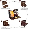 Watch Boxes Wooden Phone Holder Docking Station Wallet Stand Watches Purse Glasses Key Desk Display Organizer Bedside Nightstand