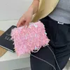 أكياس مسائية ترتر الذهب بالخرز أكياس كروس البناء للنساء 2022 New Party Clutch Ladies Small Counter Handbags ومحفظة 220623