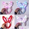 Bande De Cheveux Oreilles De Lapin En Peluche Lumineux Led Lumière Bandeau Enfants Performance Noël Anniversaire Cosplay Fête Lapin Cheveux Accessoire Dhh7K