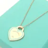 Drop Love Heart hanger ketting met diamanten designer sieraden dames kettingen als cadeau met blauwe doos