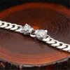 925 Sterling Silver Link Chain Bracelets Double Leopard Heads Antique Vink Punk Handmade Fashion Giftories Excesssories Excesssories