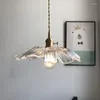 Pendant Lamps Home Decor Flower Shape Chandelier Lighting Led Art Design Lustre Clear Glass Lampshade Hanging Lamp