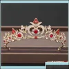 Opaski opaski na głowę biżuterię biżuterię biżuterię ślubna kobieta Kobieta baroque dhinestones Crystal Tiaras Bride Party Korony Weddne Włosy A oth3