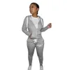 Vinterkvinnor plus storlek Två bit Set Designer Tracksuits Lång ärm Huven Letter Print Pants Outfits Jogging Sport Suit Fashion Clothing K10575