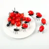 12st/set Cute Mini Ant Fruit Fork Eco Friendly Plastic Toothpicks Decoration Kitchen Bar Kids Dessert Forks Party Table Seary