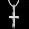 Pendanthalsband Micro Zircon Hip Hop Shining Cross Necklace For Men Jewelry Factory Priser Iced Out Party Bling