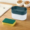 Bottiglie di stoccaggio Pompa per dispenser di sapone con spugna Pressa manuale per pulizia Contenitore di liquidi Organizzatore Utensile da cucina