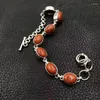 Link Bracelets Tr Retro Jewelry Original Light Luxury Luxury Natural Stone Red Bracelet HATE MUJERES HOMBRES A LA MUJER