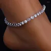 Bracelets de cheville brillant strass cristal cheville or argent couleur lien chaîne pour femmes Hip Hop Bracelet sur la jambe pieds nus bijoux